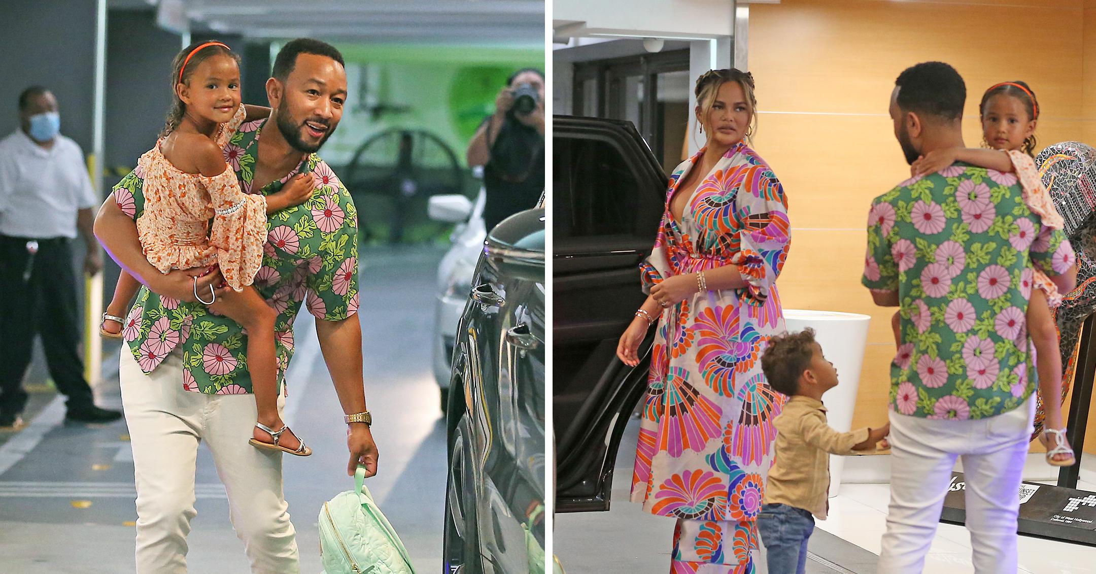 john legend and chrissy teigen seen with kids in la