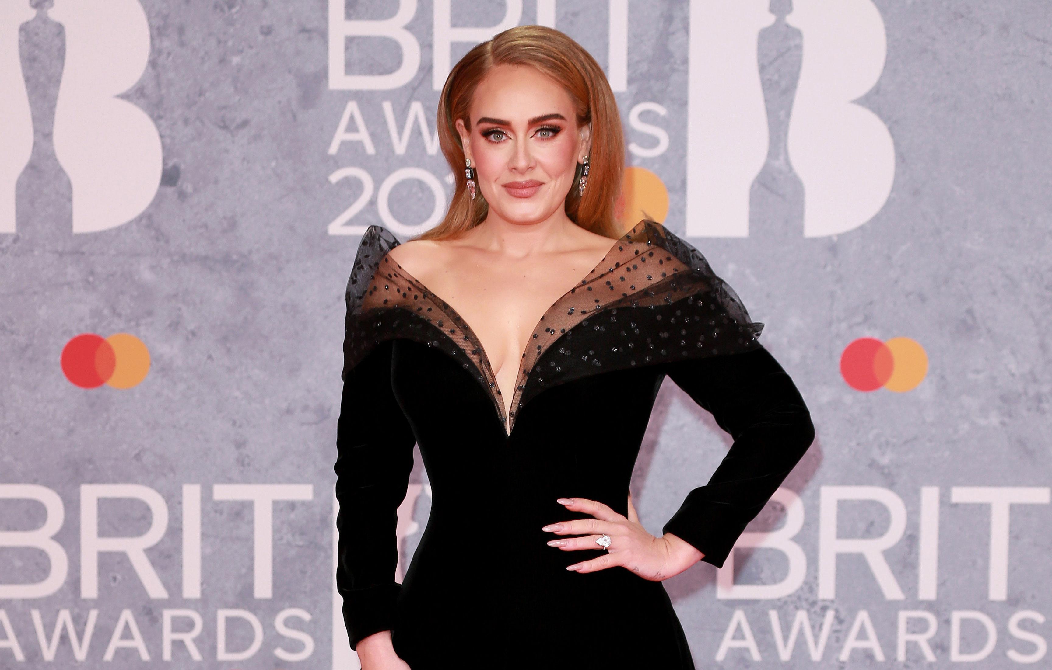 adele at the brit awards  in london