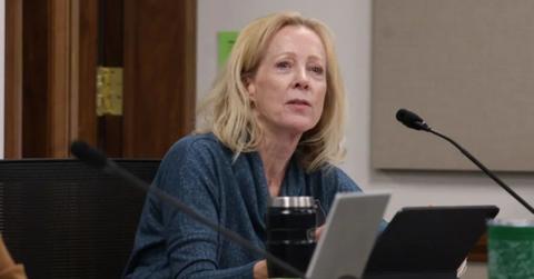 State Representative Liz Conmy speaking at an event