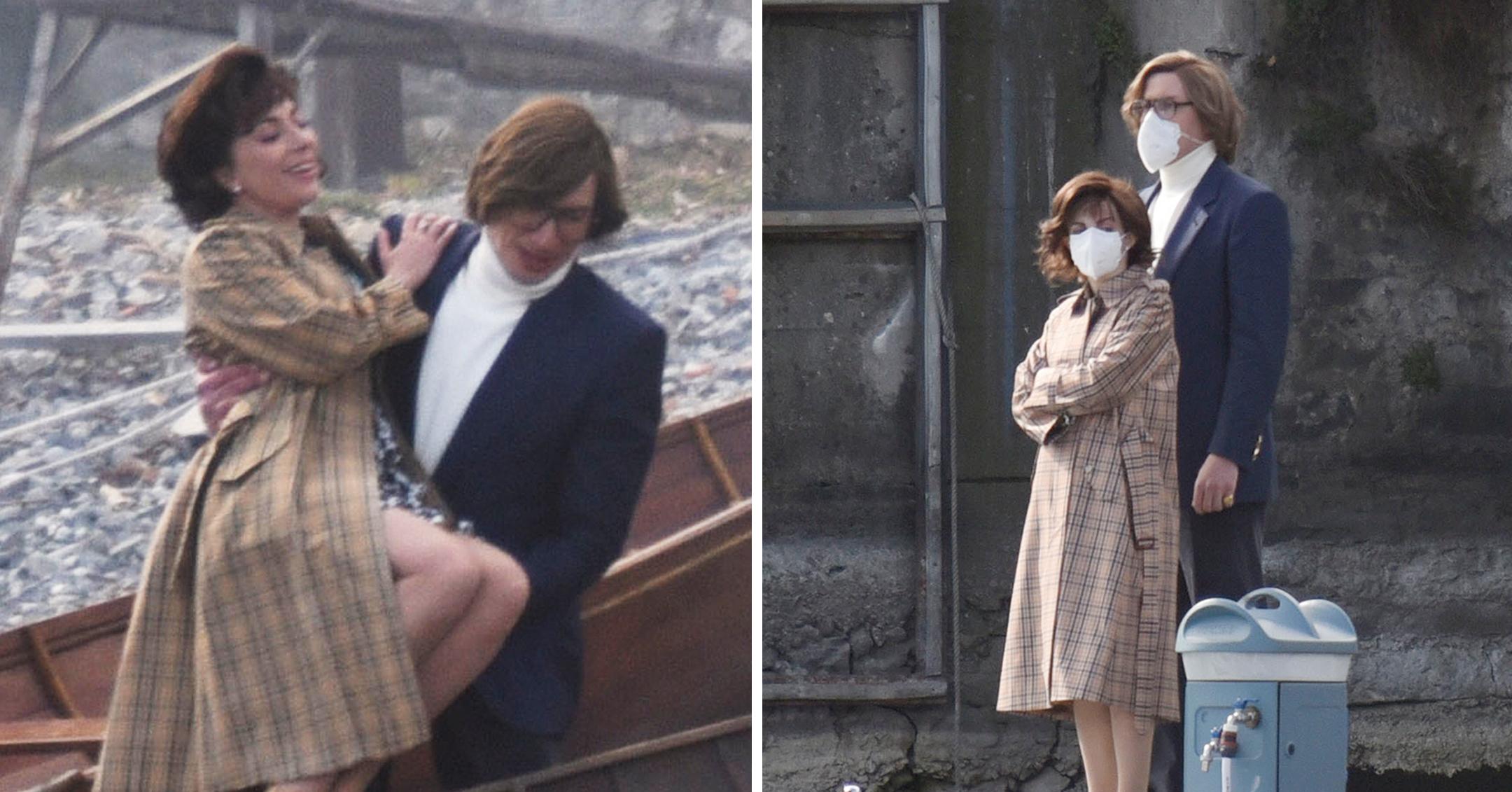 Lady Gaga And Adam Driver Film 'House Of Gucci' In Italy — See Photos!