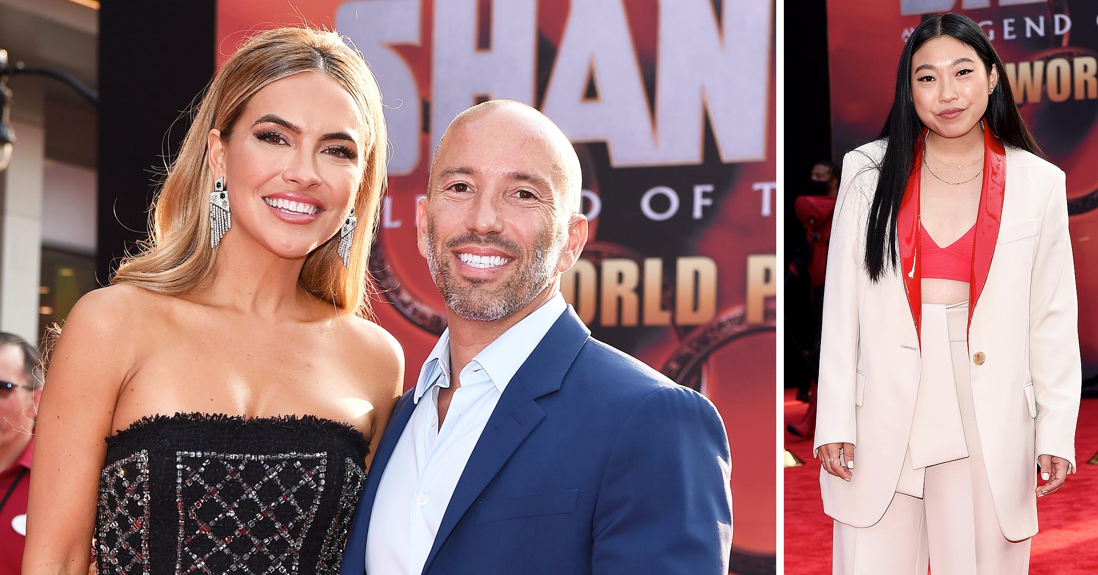 chrishell stause and jason awkwafina jhene aiko at the premiere of shang chi and the legend of the ten rings mh