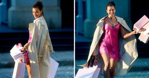 irina shayk filming photo shoot for victorias secret mh