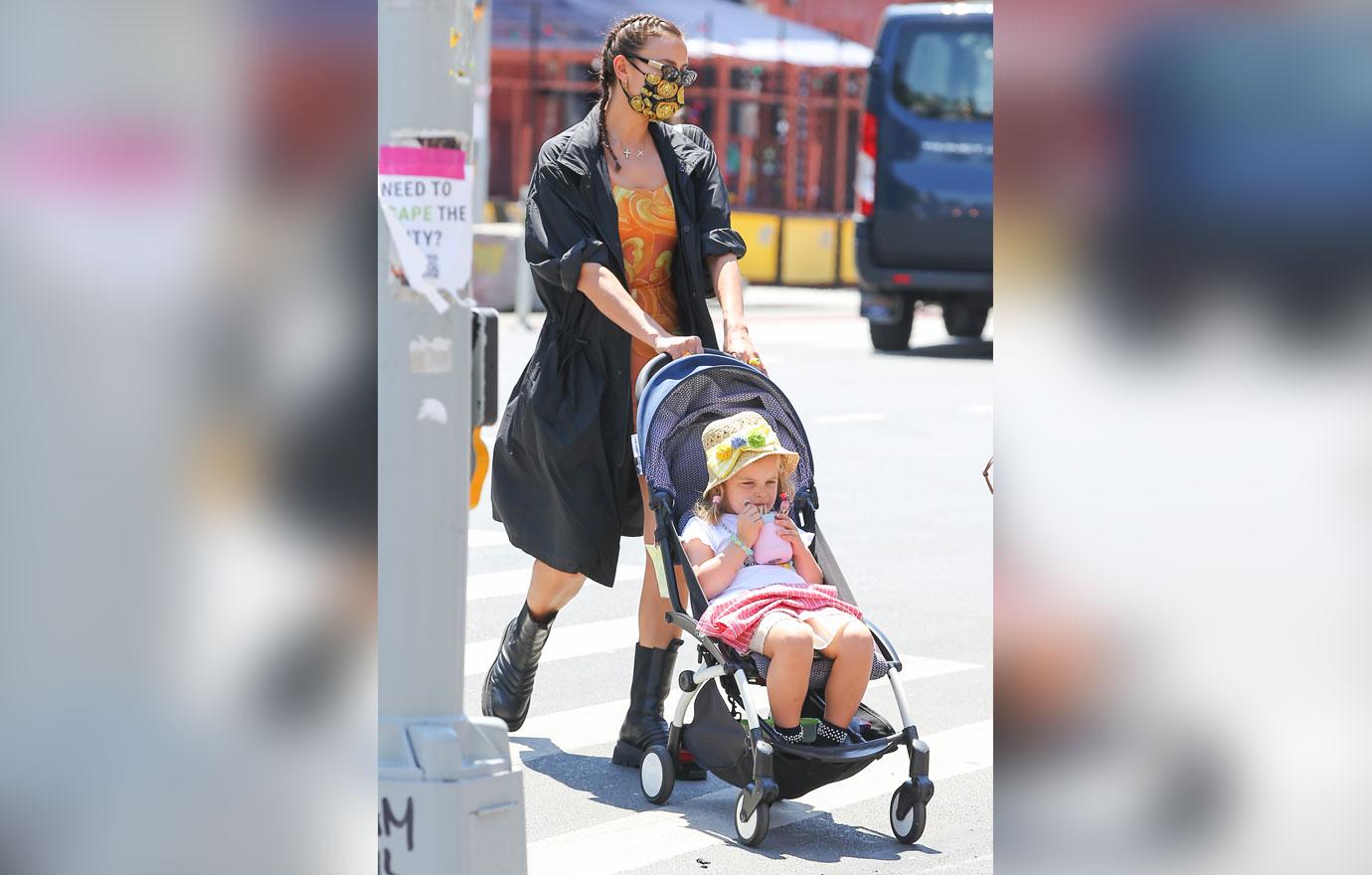 irina shayk seen with daughter after school in nyc