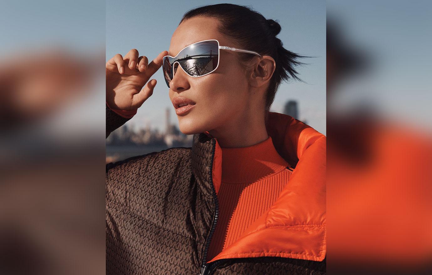 bella hadid takes a juice break on fashion shoot for michael kors