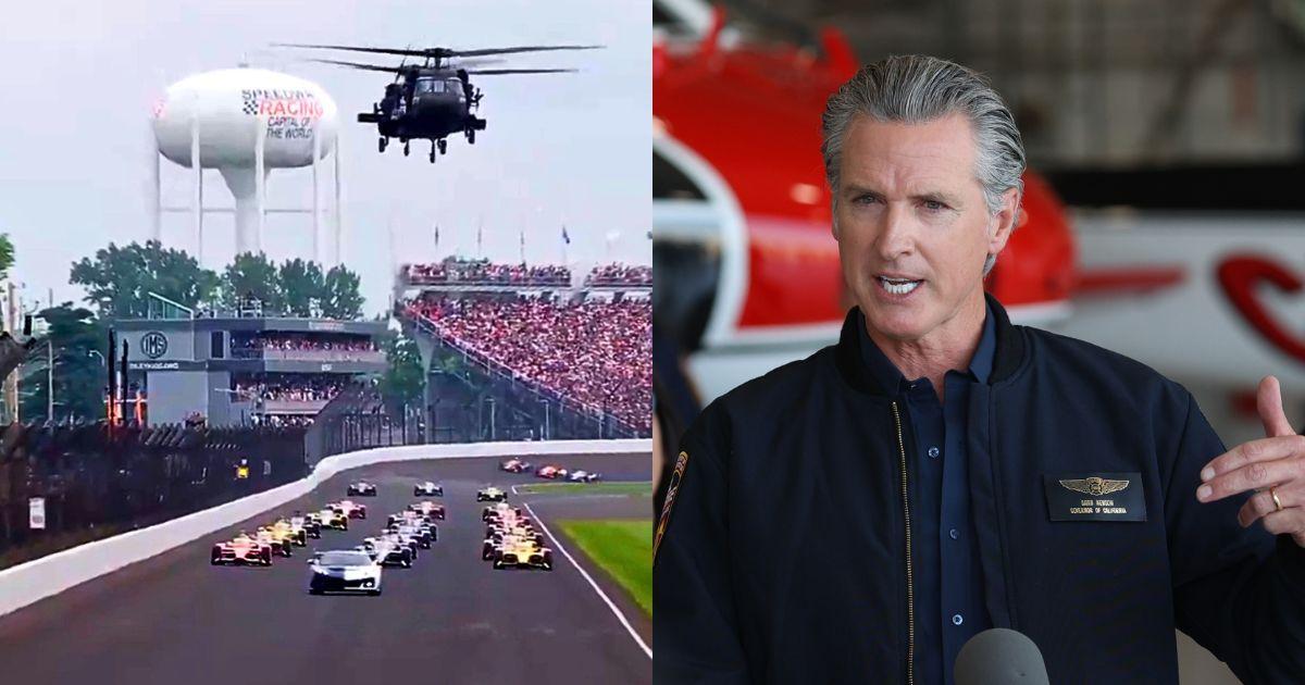 Gavin Newsom questions costs of flyover at Indy 500 amid Americans facing cost crunch.