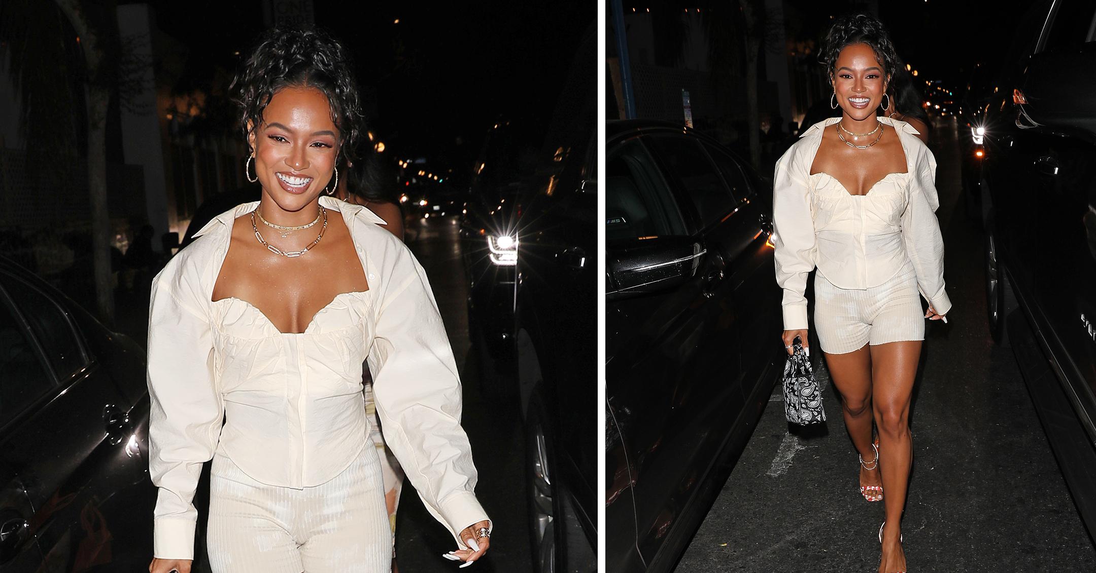 karrueche tran heads to delilah restaurant