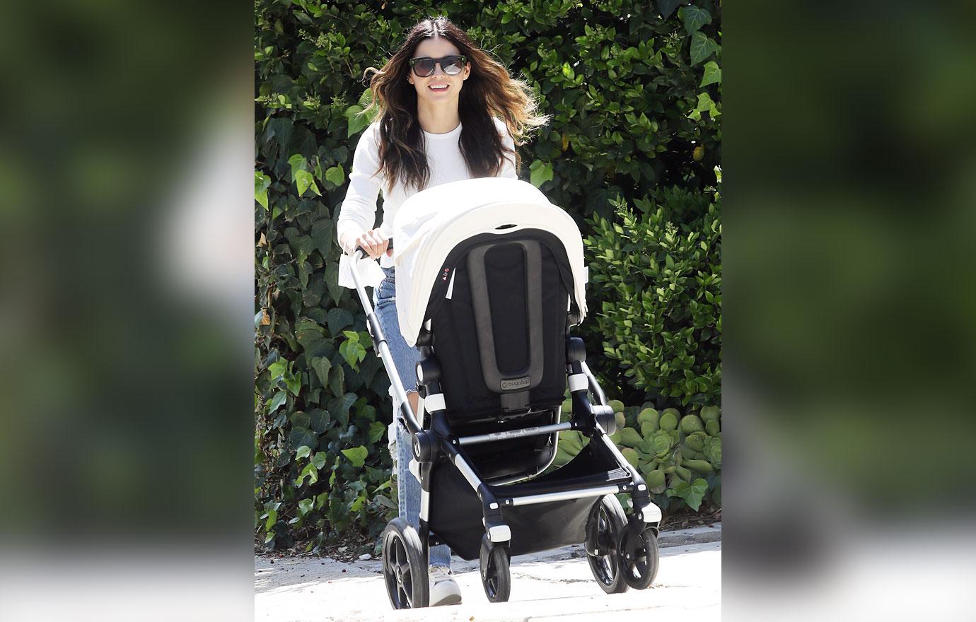 jenna dewan and steve kazee walking with baby