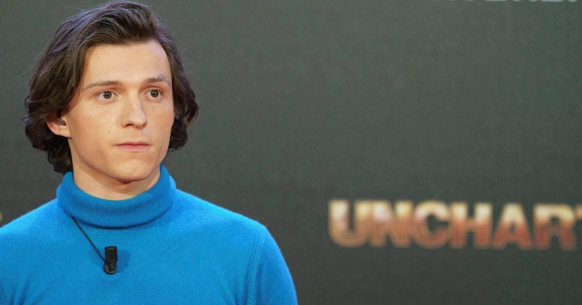 tom holland blue shirt