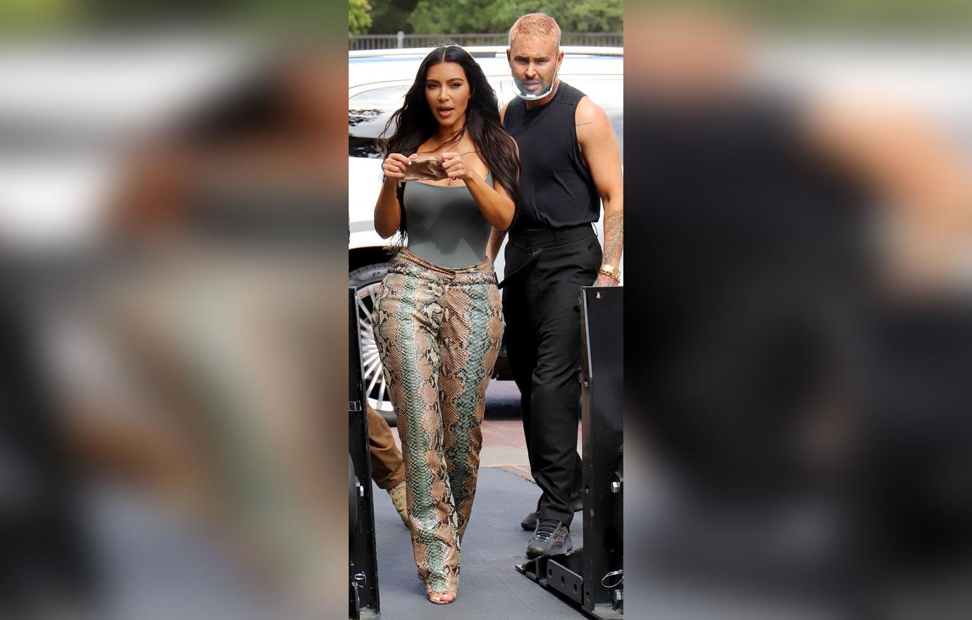 Kim Kardashian Rocks Snakeskin Pants At Her Skims Pop-Up Shop: Photos