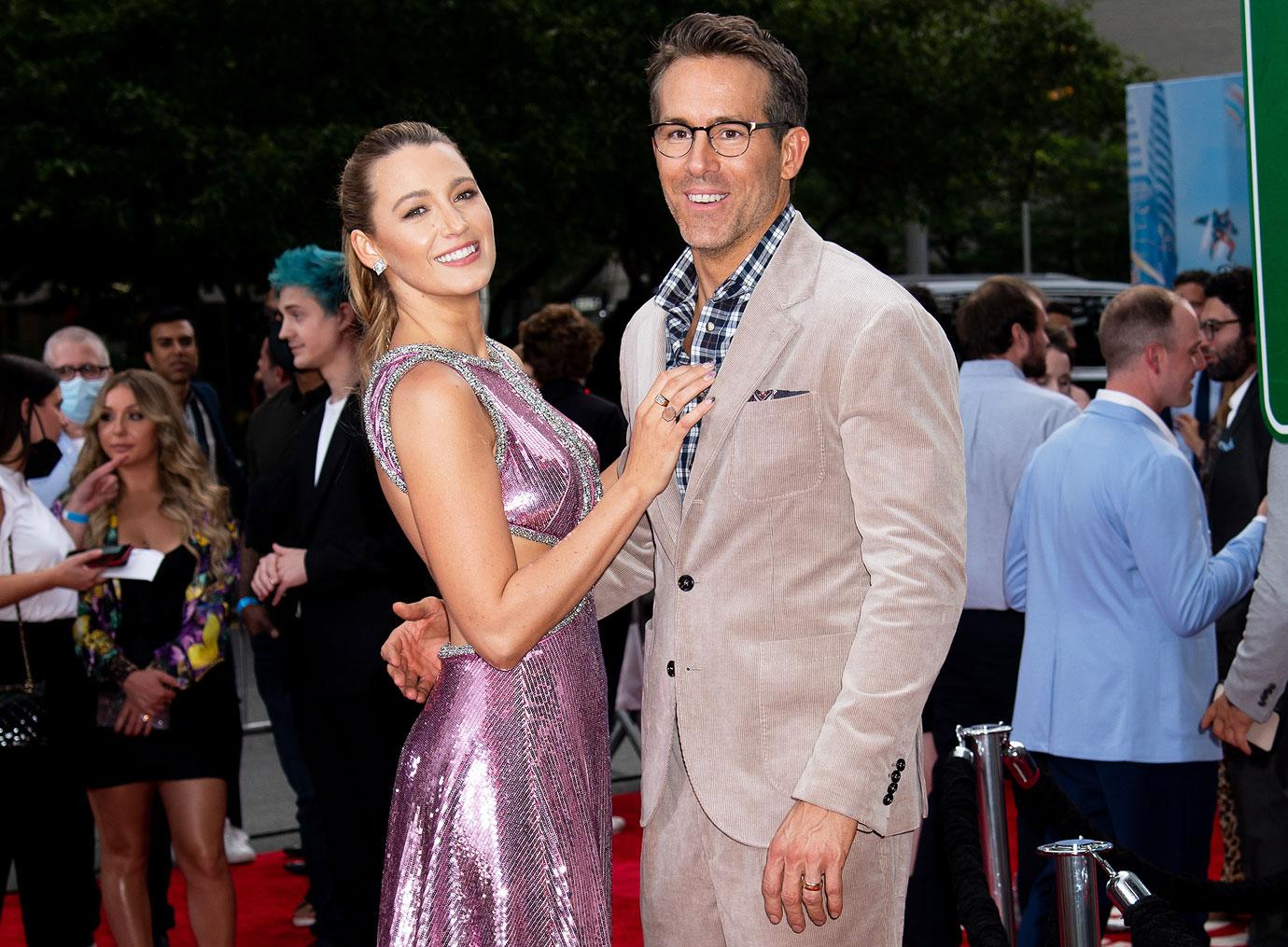 blake lively and ryan reynolds at nyc free guy premiere