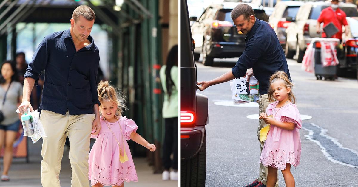 Bradley Cooper sweetly holds hands with daughter Lea, 6, as they enjoy an  after-school ice cream run in NYC