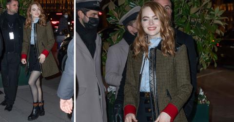 emma stone attends louis vuitton dinner in paris pp