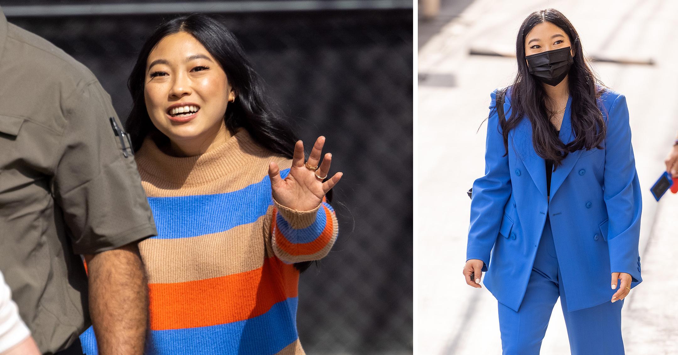 Awkwafina Wears Royal Blue Suit While Chatting About 'Shang-Chi' Role