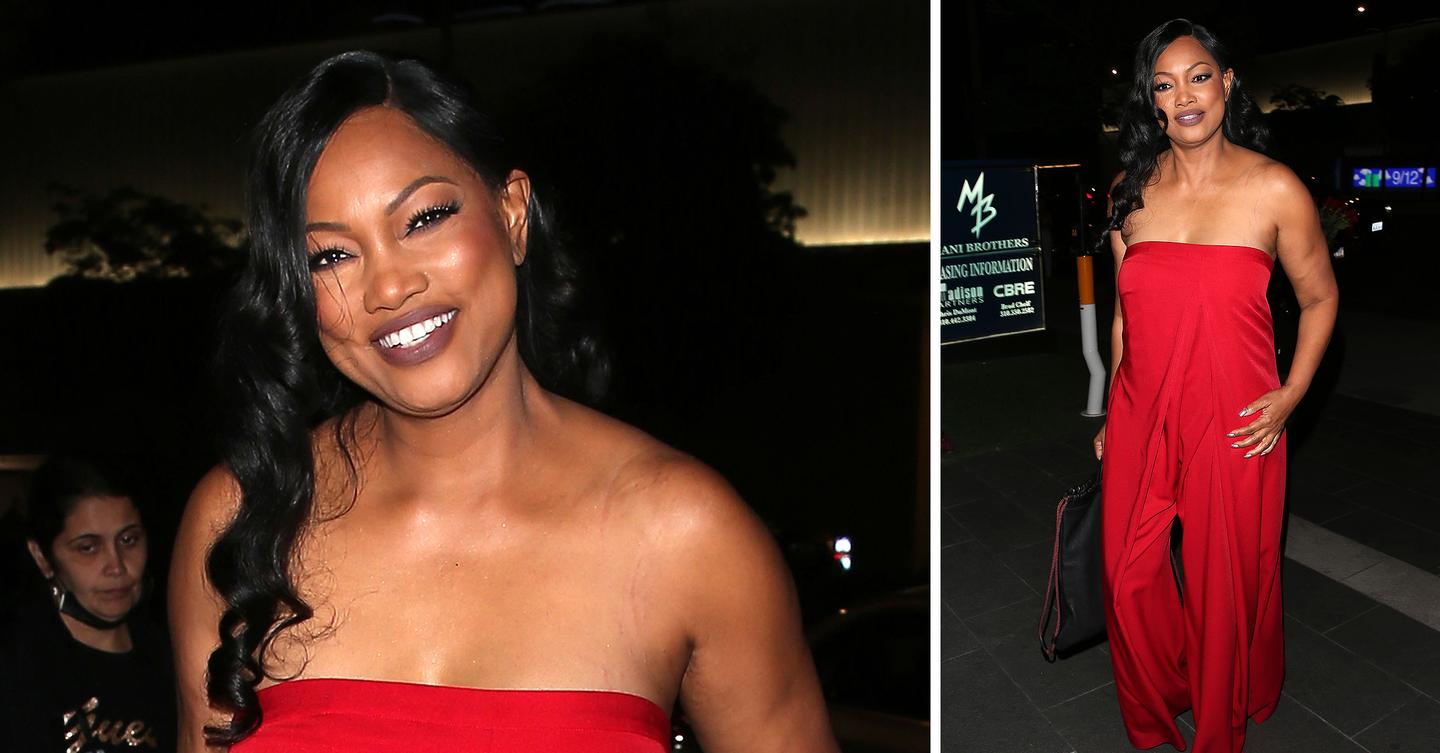Garcelle Beauvais Wears Bright Red Jumpsuit To Dinner In California: Photos