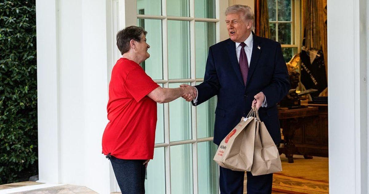 Donald Trump and DoorDash driver Sharon Simmons