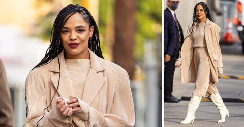 tessa thompson is seen at jimmy kimmel live