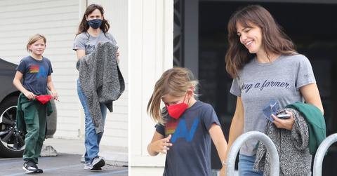 jennifer garner and samuel affleck are seen in los angeles