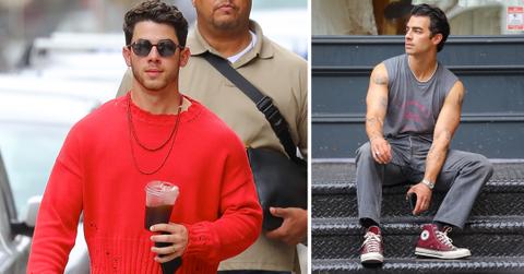 nick and joe jonas walking around tribeca