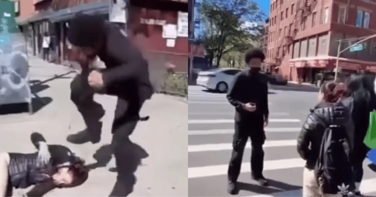 The girl was stomped on during the confrontation.