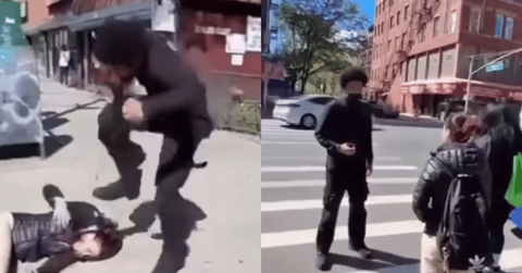 The girl was stomped on during the confrontation.