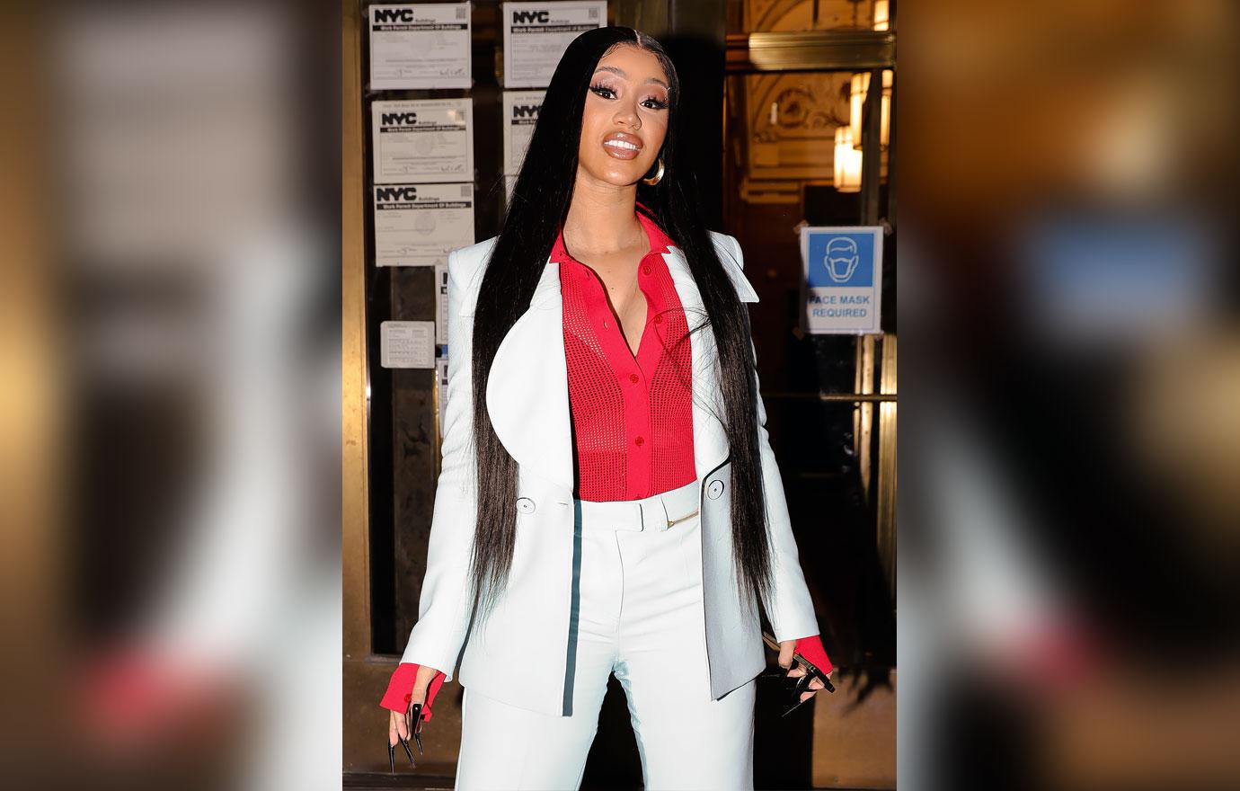 cardi b tailored suit