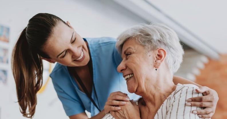 Photo of two happy people. 