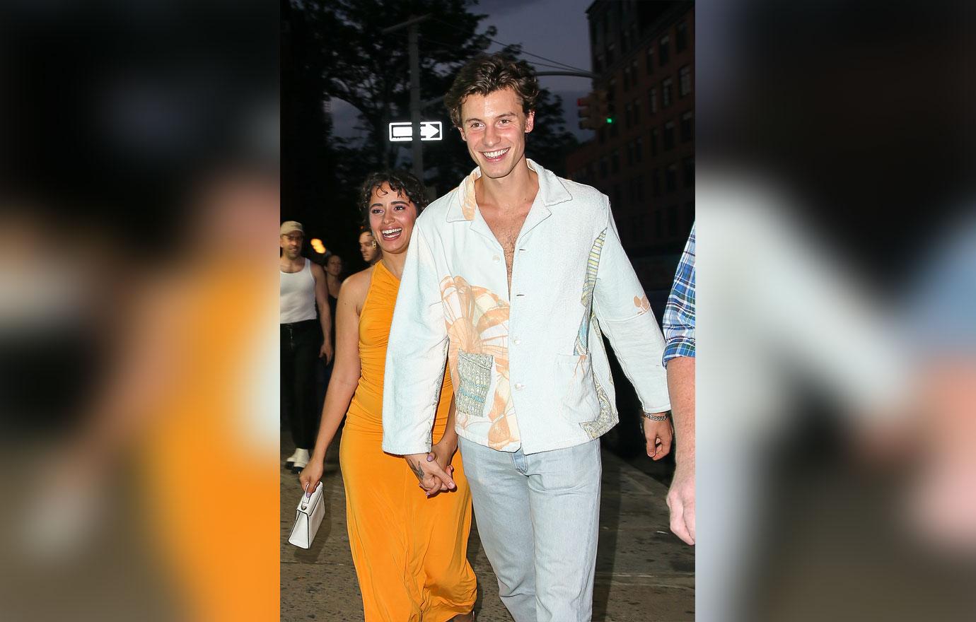 camila cabello in yellow dress with shawn mendes