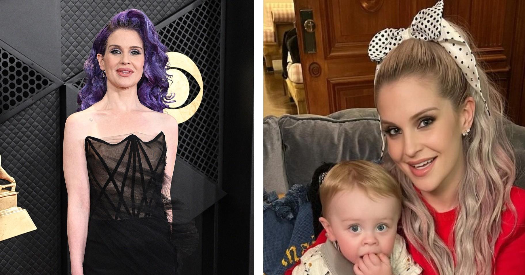 Composite photo of Kelly Osbourne and her son. 