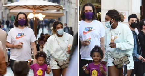 serena williams enjoying ice cream with husband alexis ohanian and daughter olympia in romea