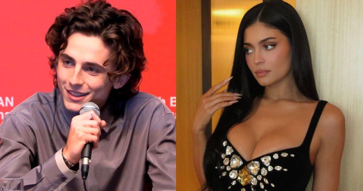 Kylie Jenner and Timothée Chalamet in a frame