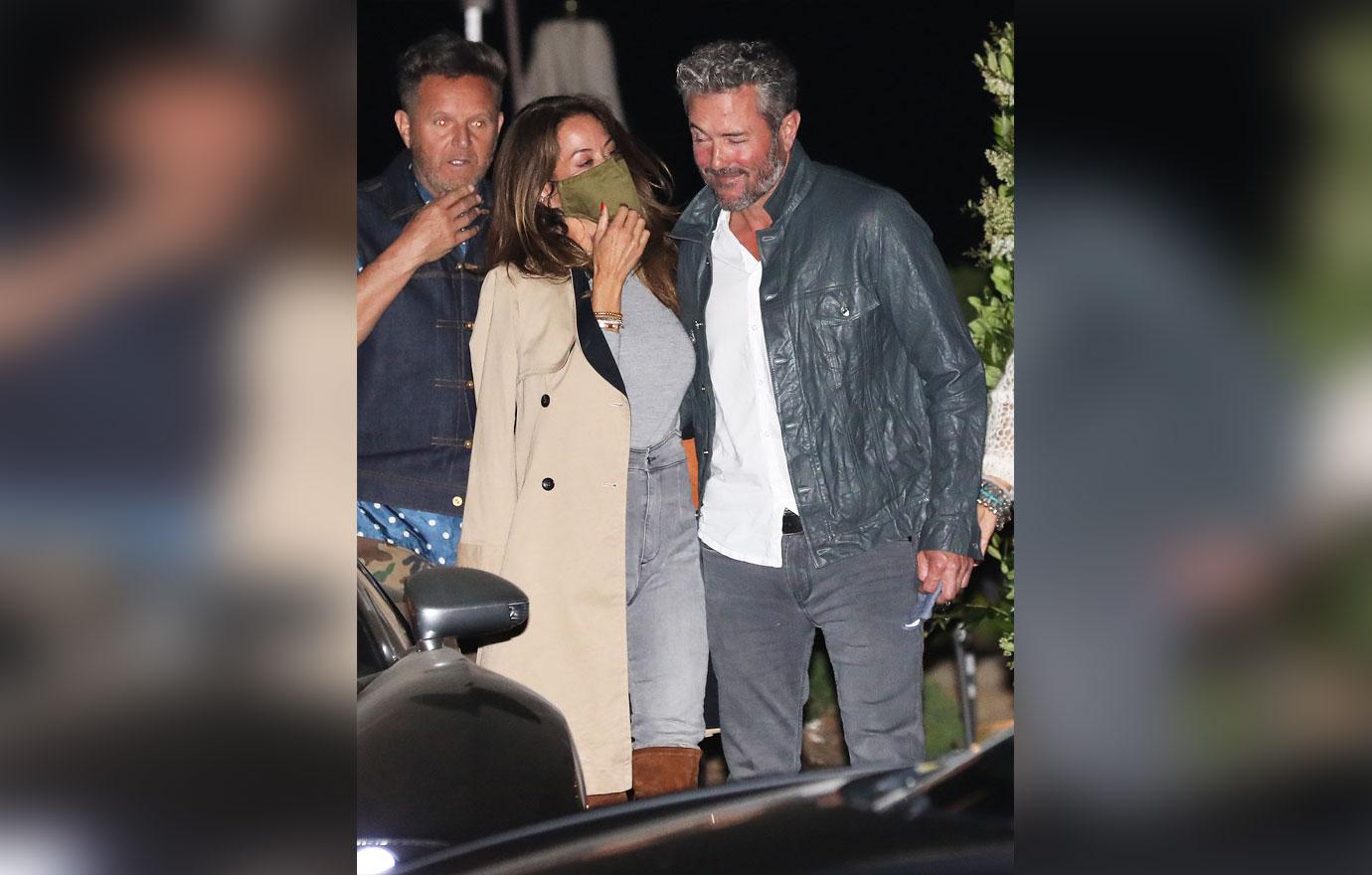 brooke burke and scott rigsby are all smiles as they leave nobu malibu after having dinner