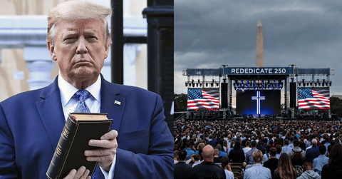 In the video, Trump sat at his desk and read a verse from the Old Testament.