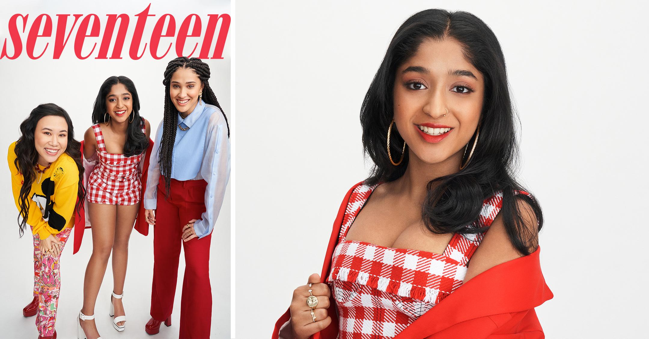 never have i ever stars maitreyi ramakrishna lee rodriguez ramona young featured on seventeen digital cover