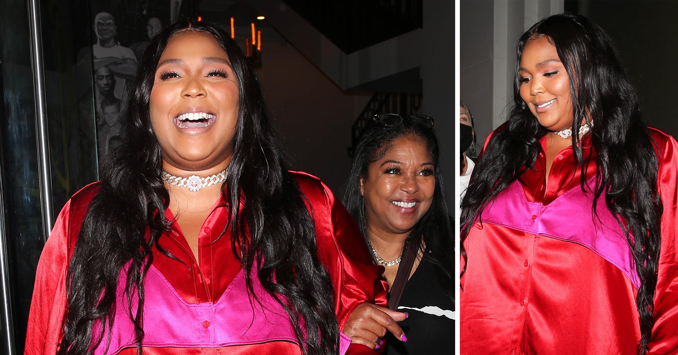 lizzo was all smiles as she was seen leaving dinner at catch restaurant in west hollywood ca mh