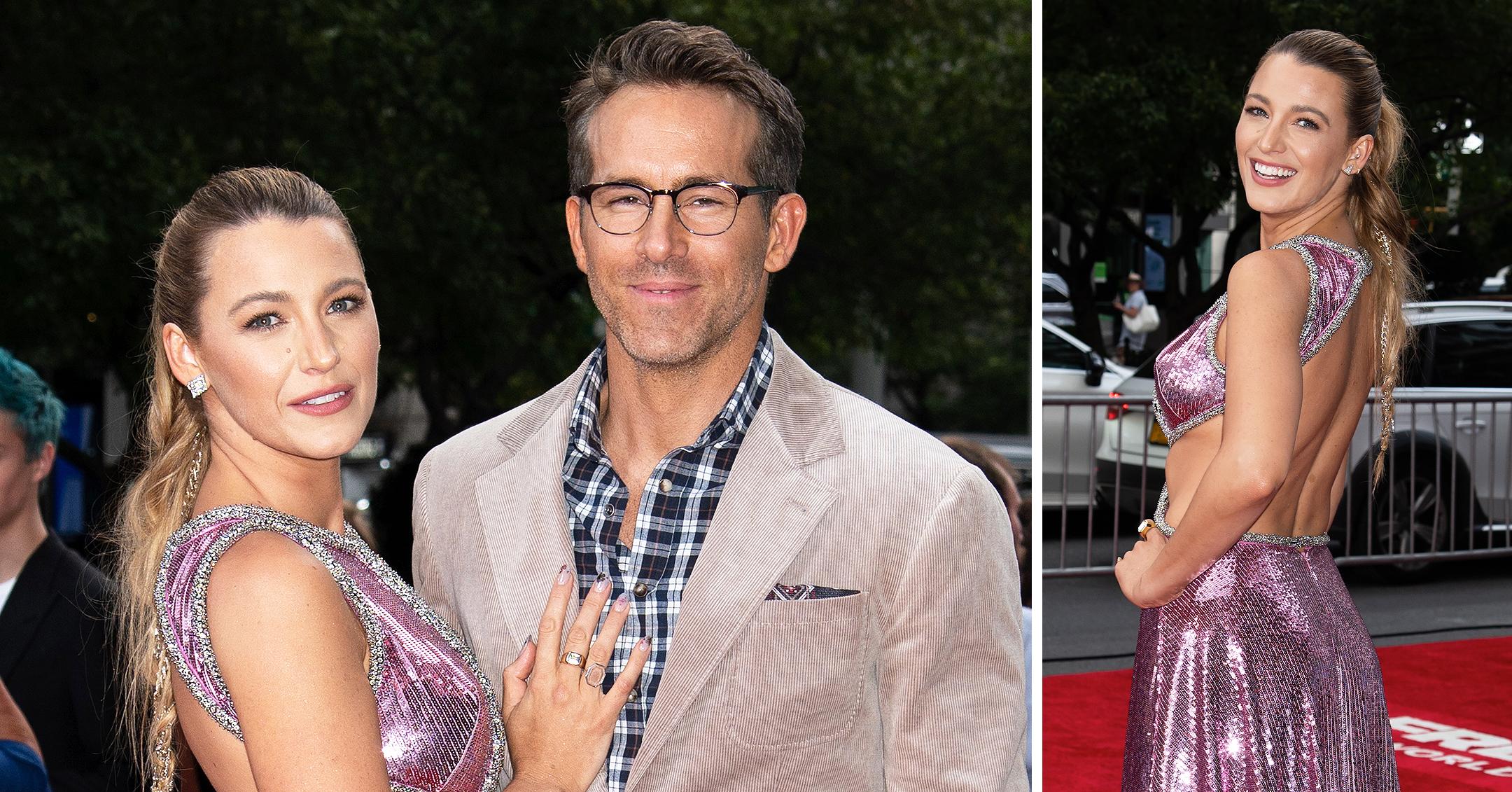 blake lively and ryan reynolds at nyc free guy premiere mh