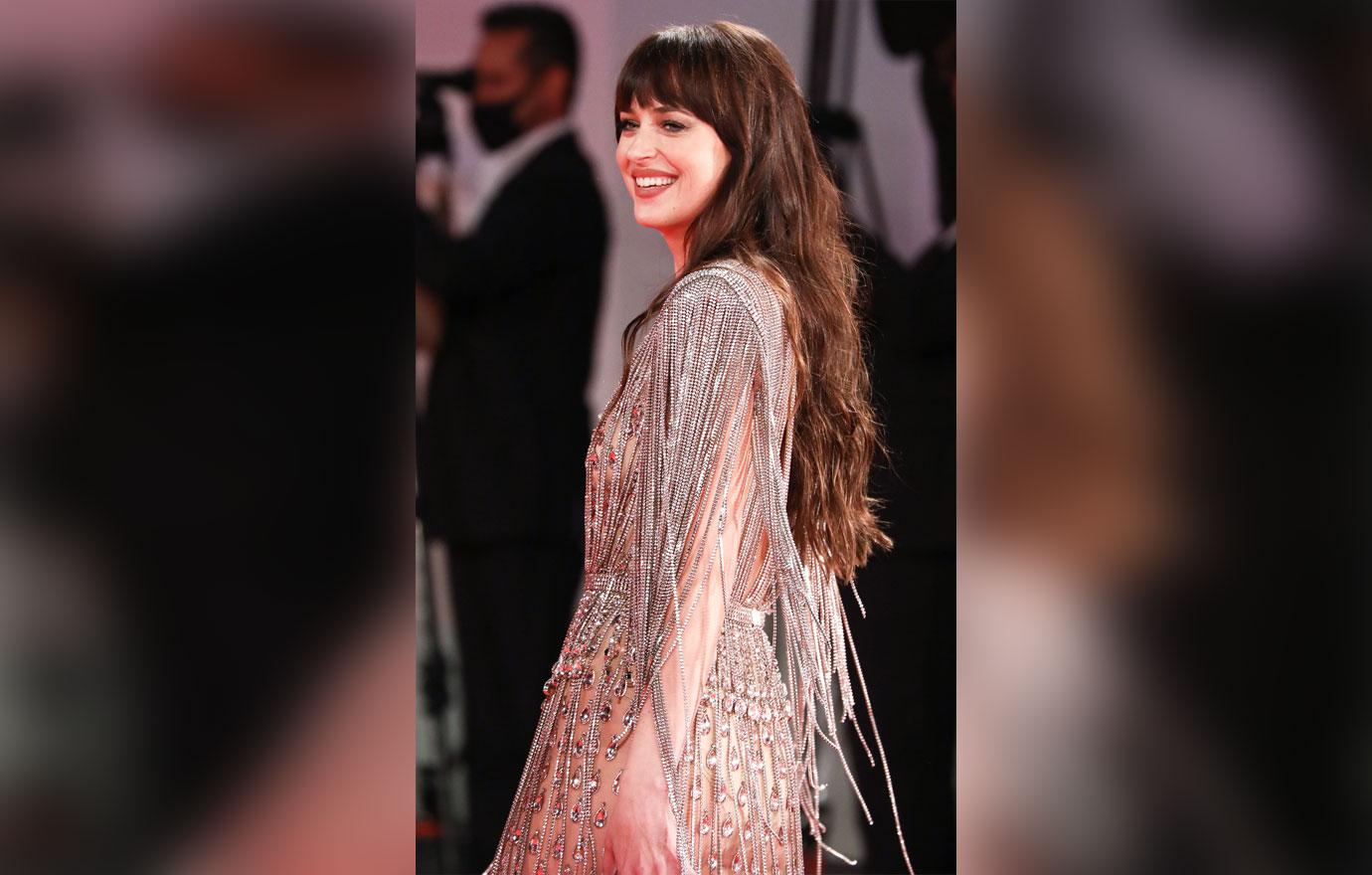 Dakota Johnson Stuns In Sheer & Silver Fringe Gucci Dress In Venice: Pics