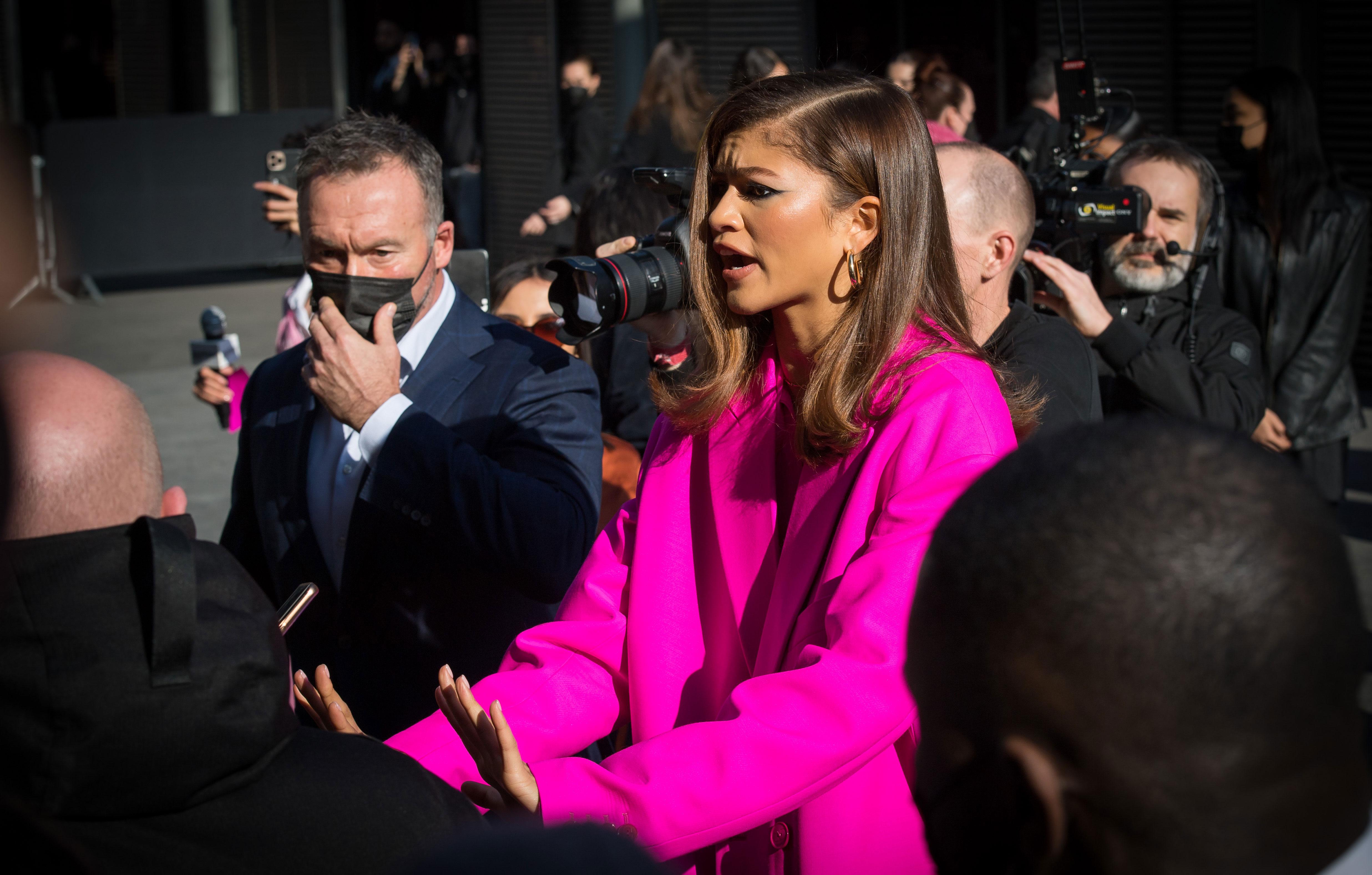 zendaya attends the valentino fashion show in paris