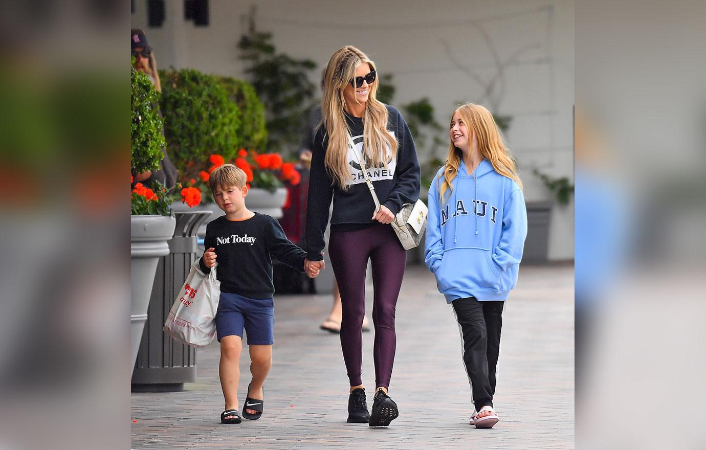 christina haack is seen out with kids in newport beach