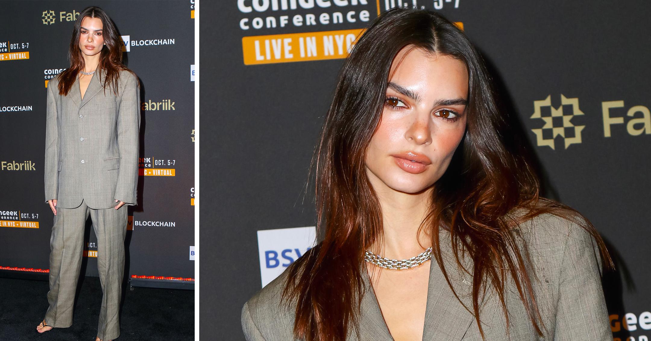 emily ratajkowski attending coin geek cocktail party