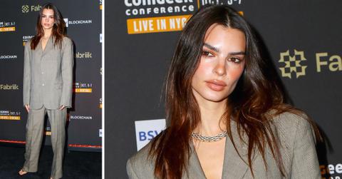 emily ratajkowski attending coin geek cocktail party