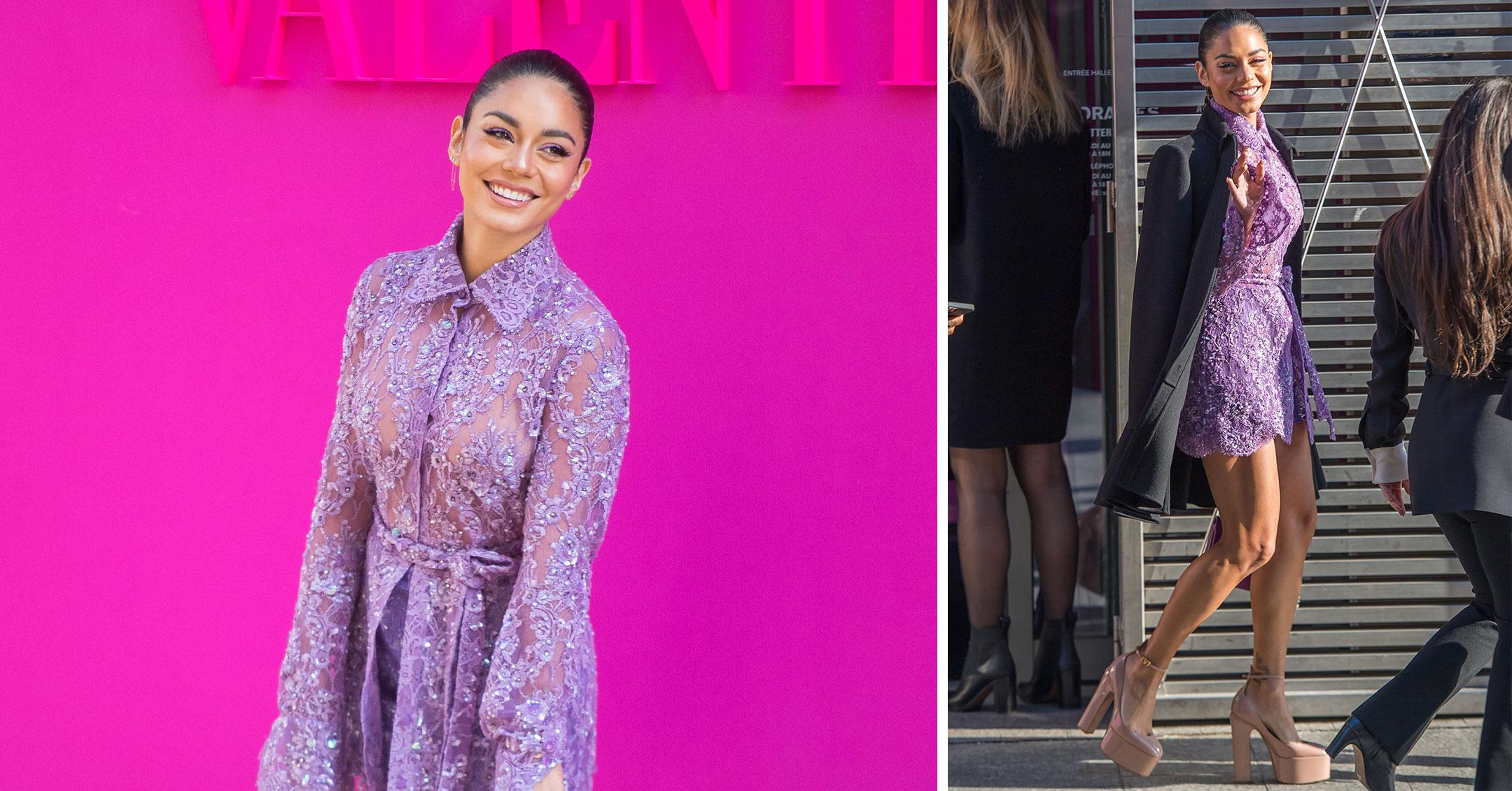 vanessa hudgens attends the valentino fashion show in paris pp