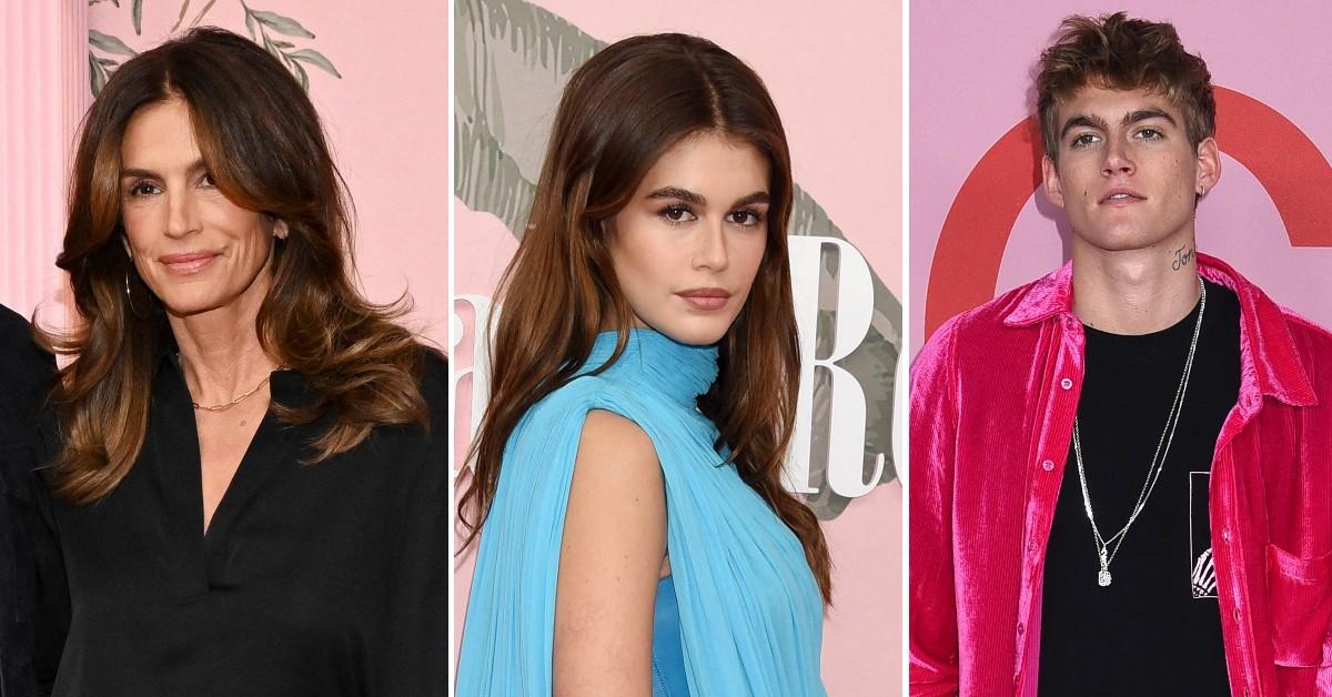 Composite photo of Cindy Crawford, Kaia Gerber and Presley Gerber. 