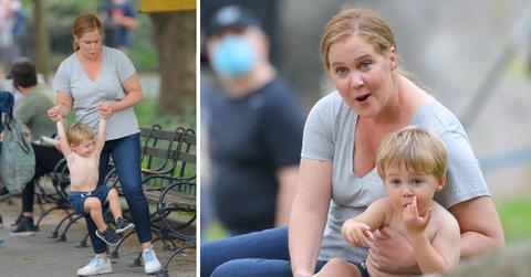 amy schumer and son gene on break from filming life and beth
