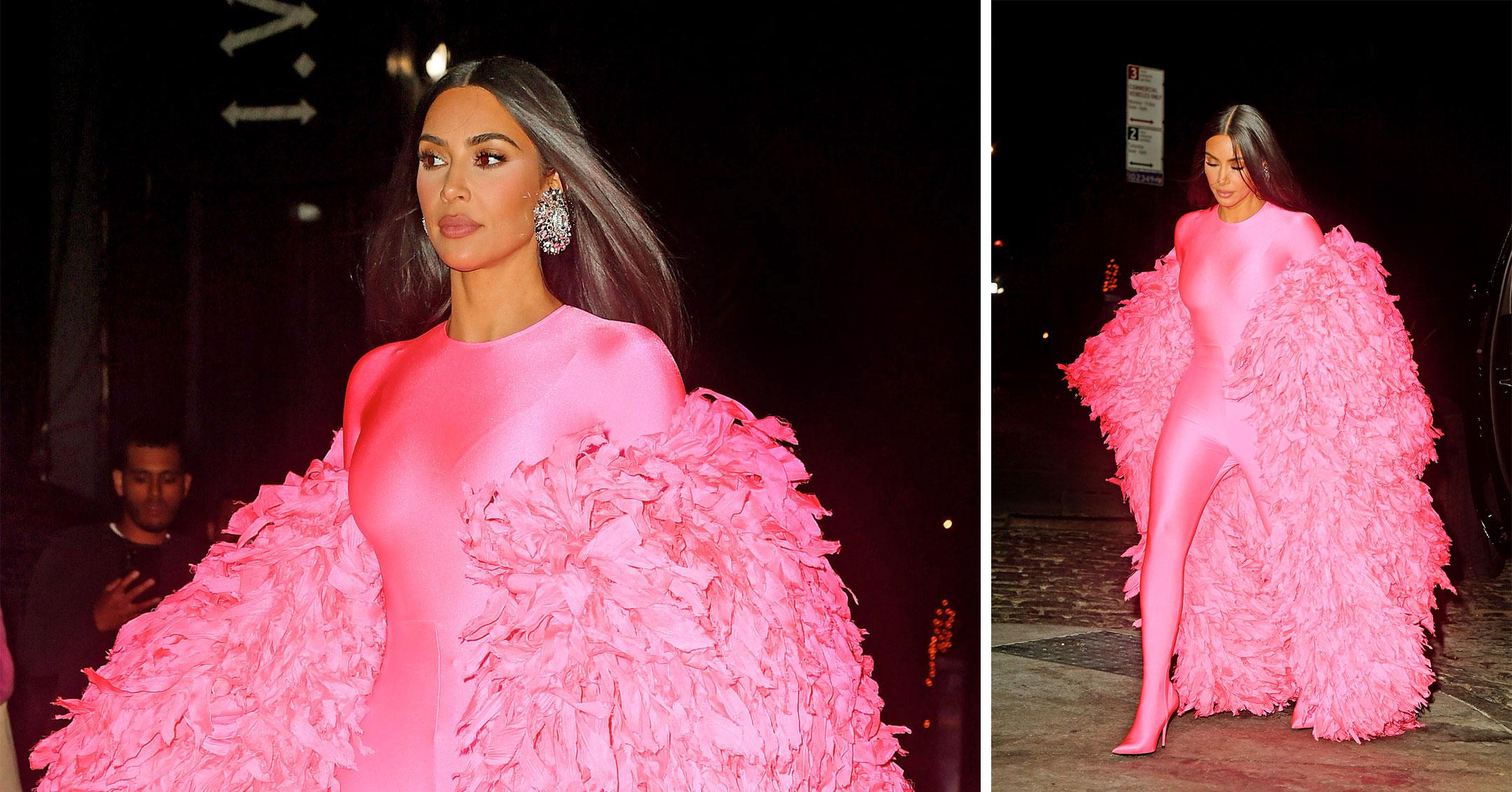 Kim Kardashian's Silver Fur Coat: 'SNL' Outfit – Photos