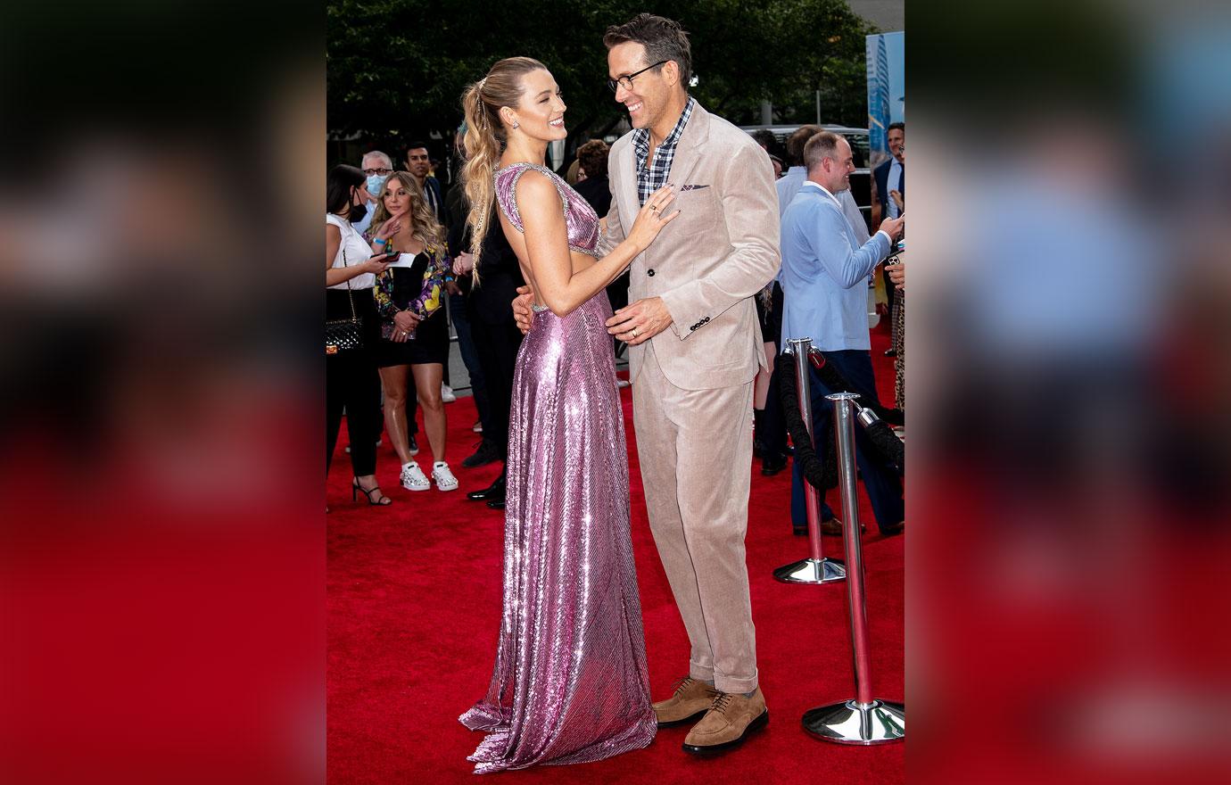 blake lively and ryan reynolds at nyc free guy premiere