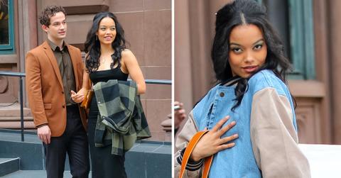 whitney peak and eli brown on the set of gossip girls nyc