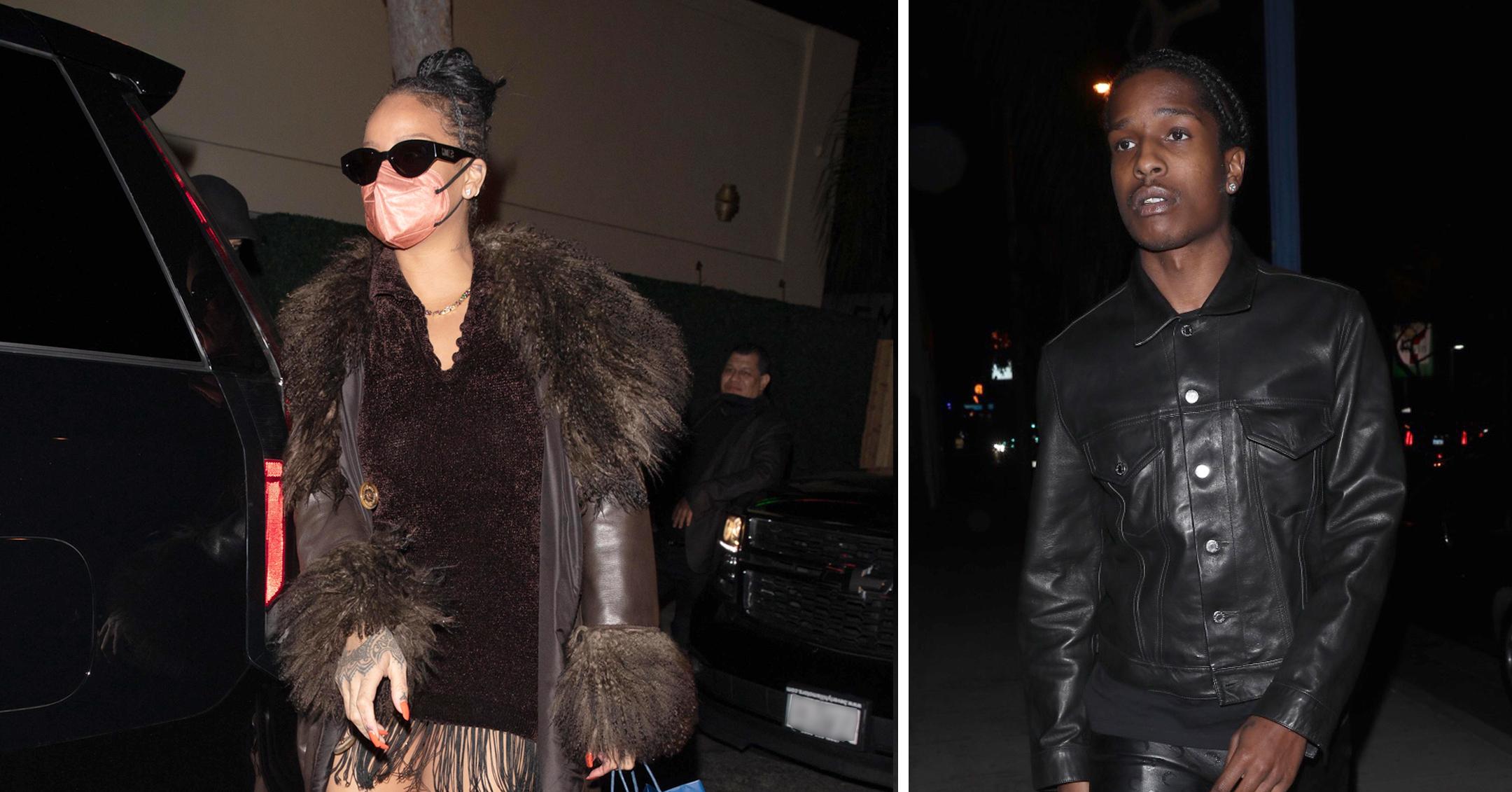 rihanna and adollarap rocky leave drakes party together