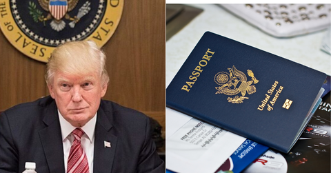 Donald Trump; A U.S. passport