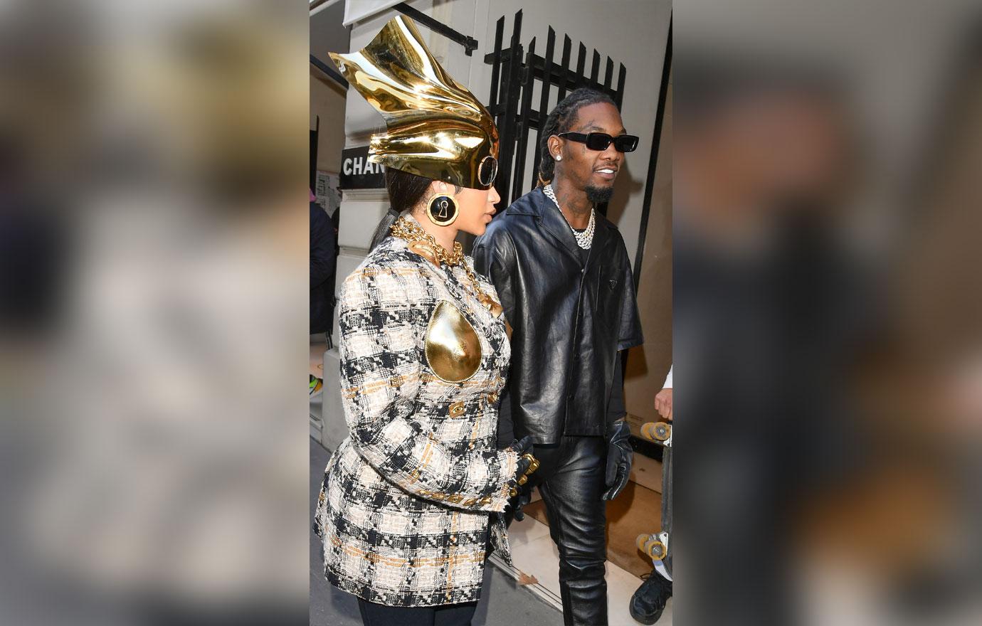 cardi b and offset shopping at chanel in paris