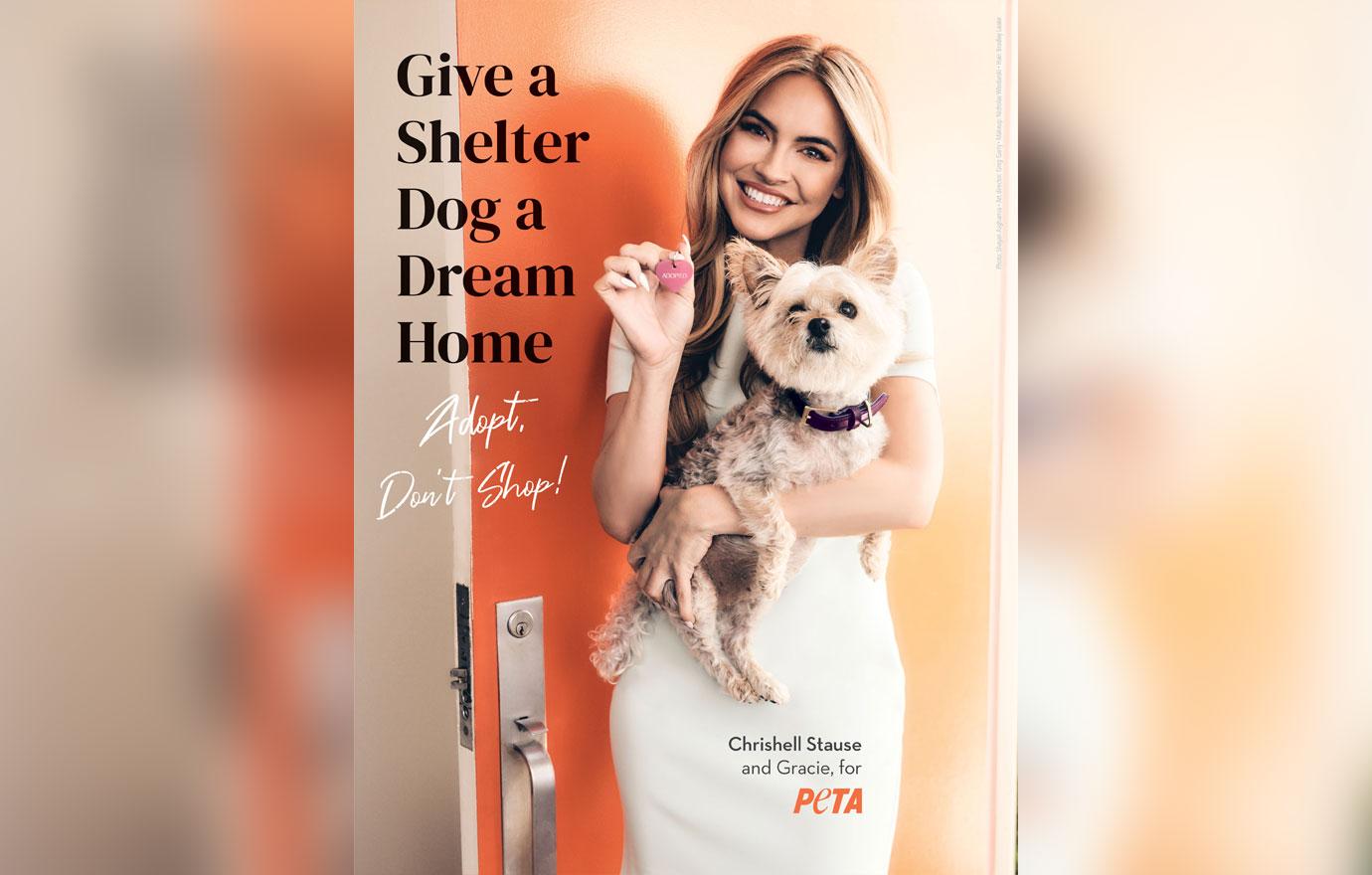 chrishell stause urges animal lovers to adopt dont shop in new peta campaign